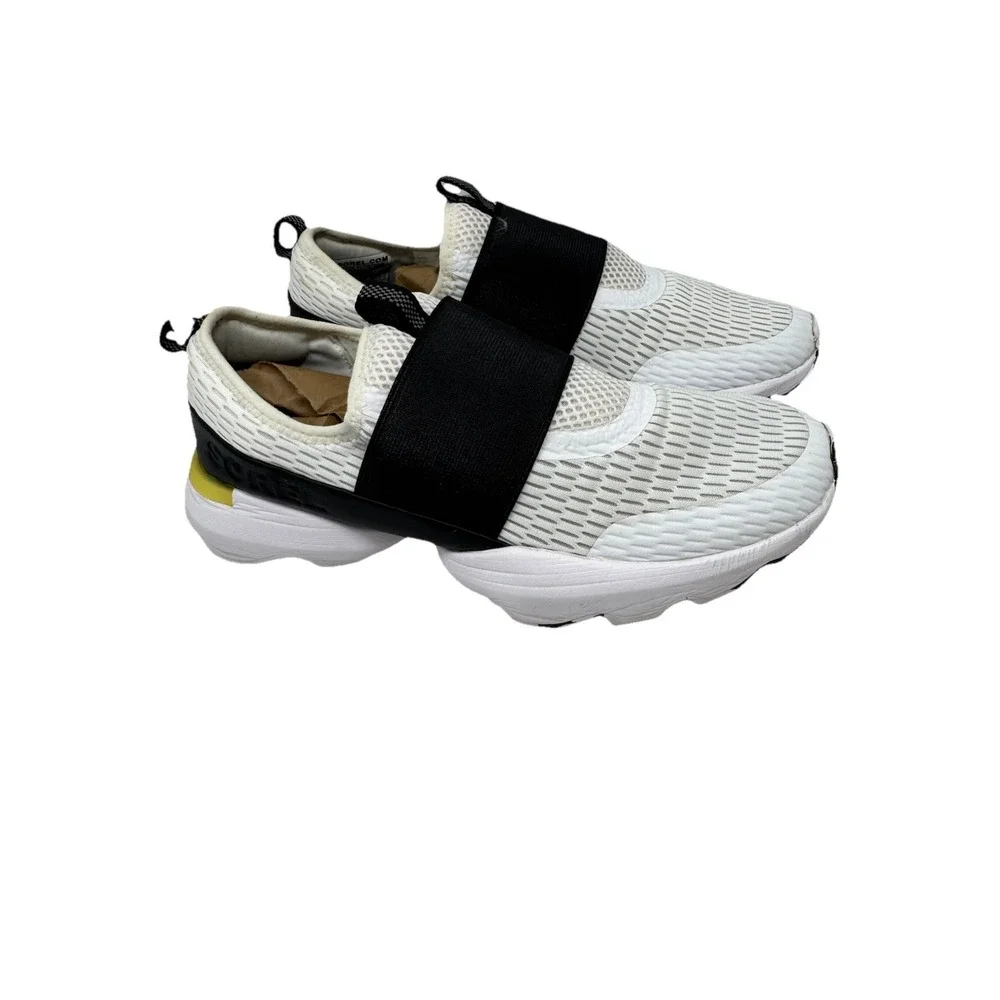 🔥Sorel Kinetic🖤⭐️🖤Impact Strap Low Top Slip On Sneakers White Black Running 9